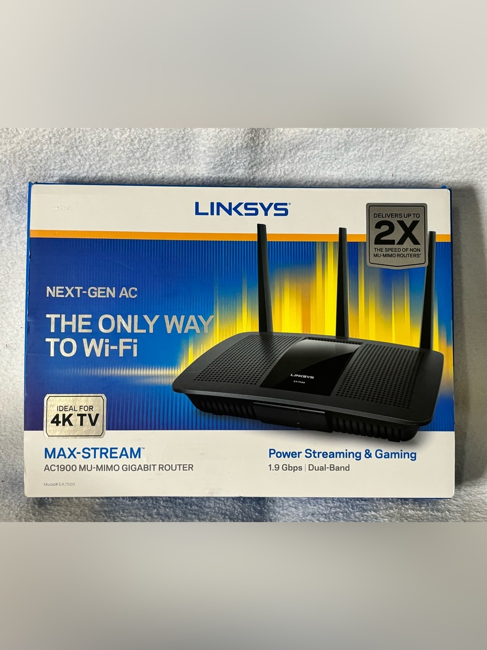 Linksys Black and Blue AC1900 Dual‑Band Wi‑Fi Router